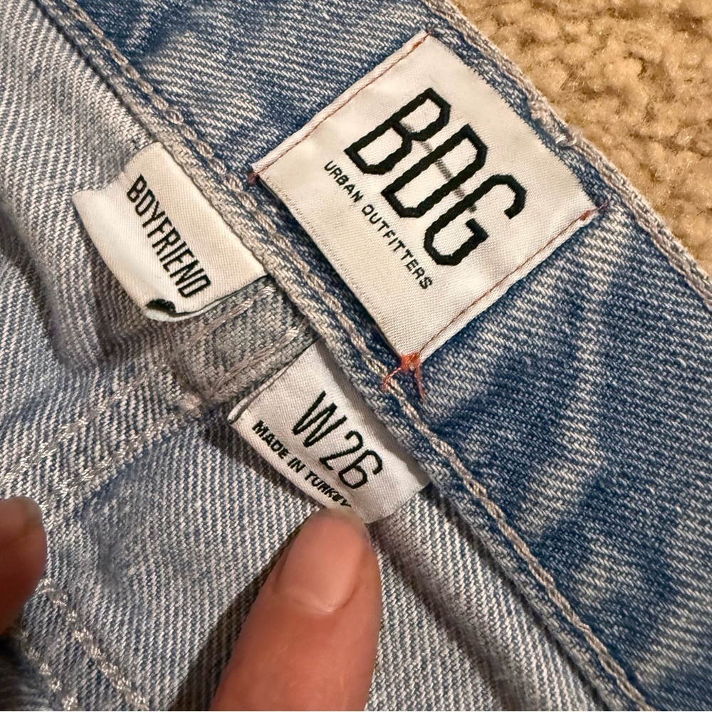 BDG Medium High Waisted Blue Ripped Boyfriend Jeans - Picture 3 of 8